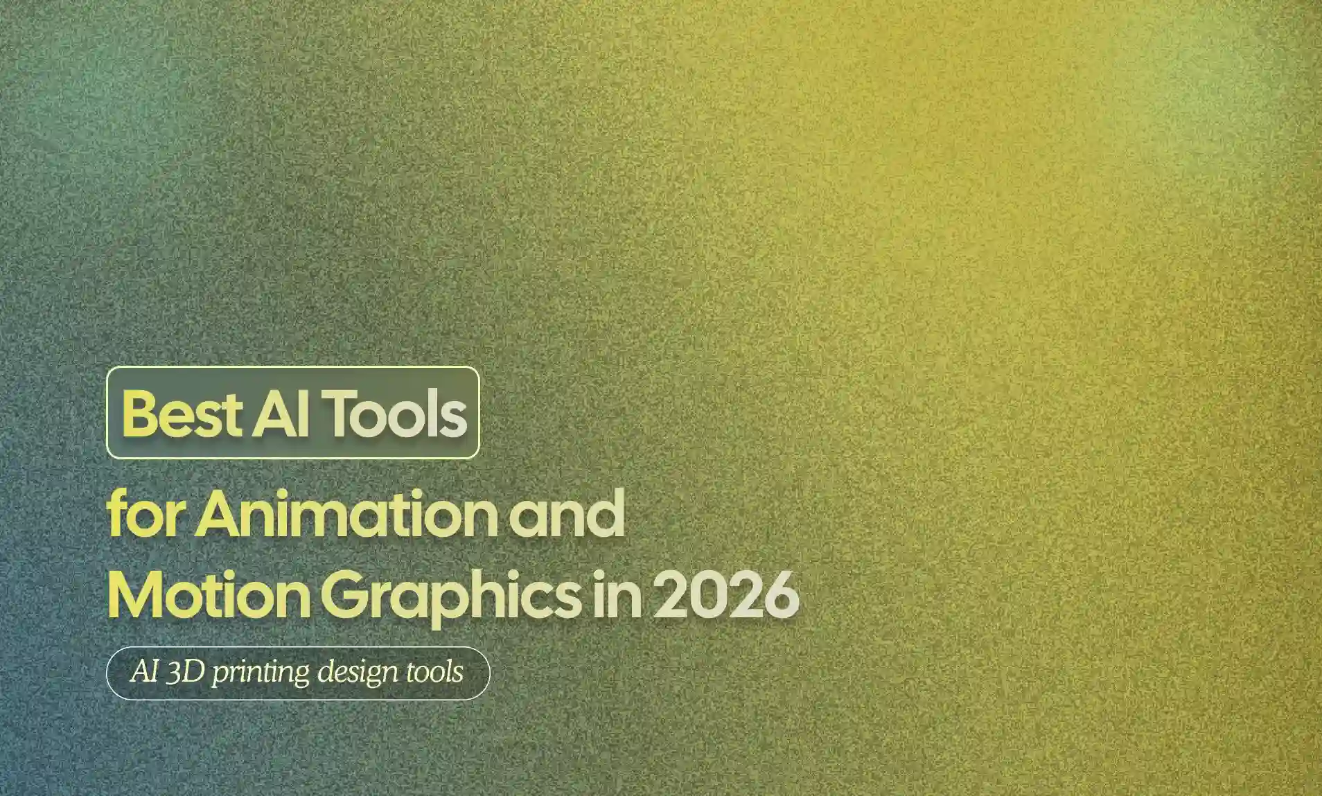 Tools for Animation and Motion Graphics