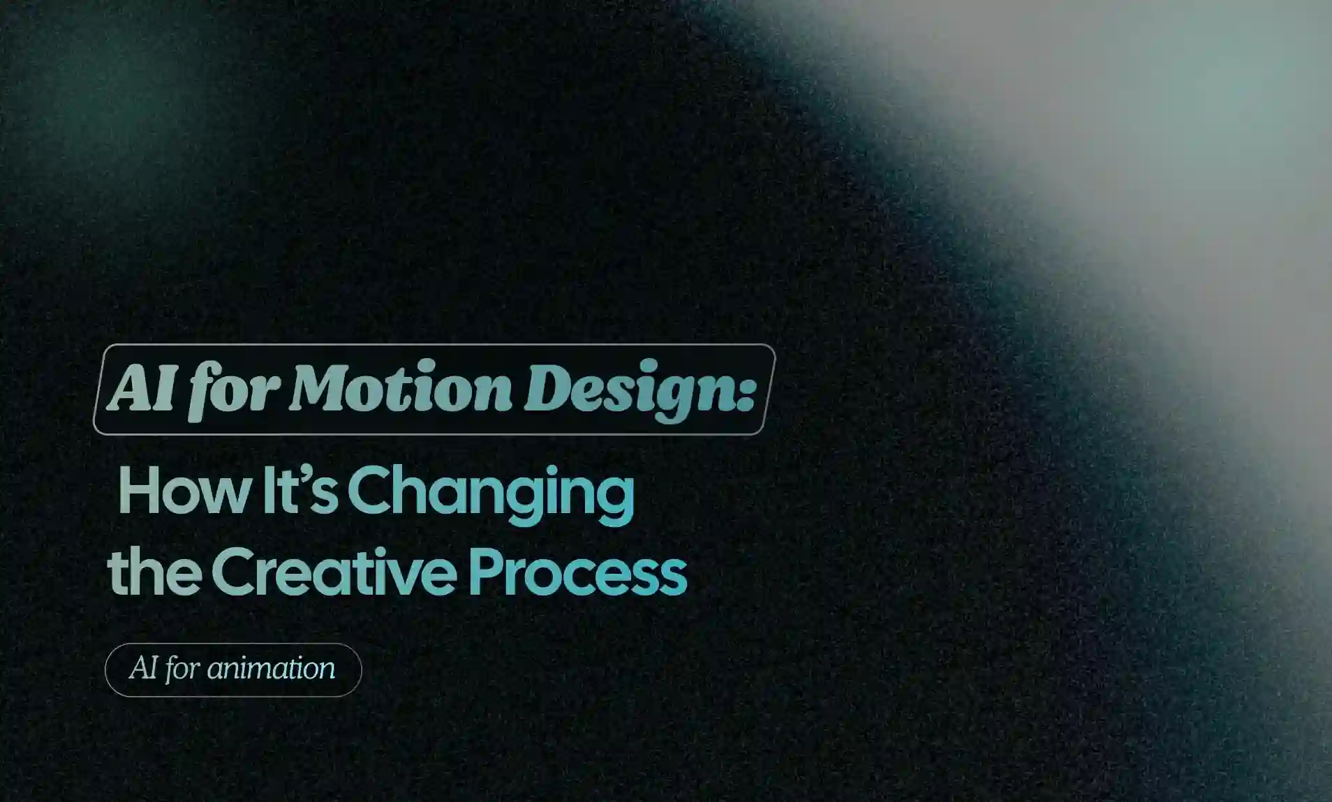 AI for Motion Design